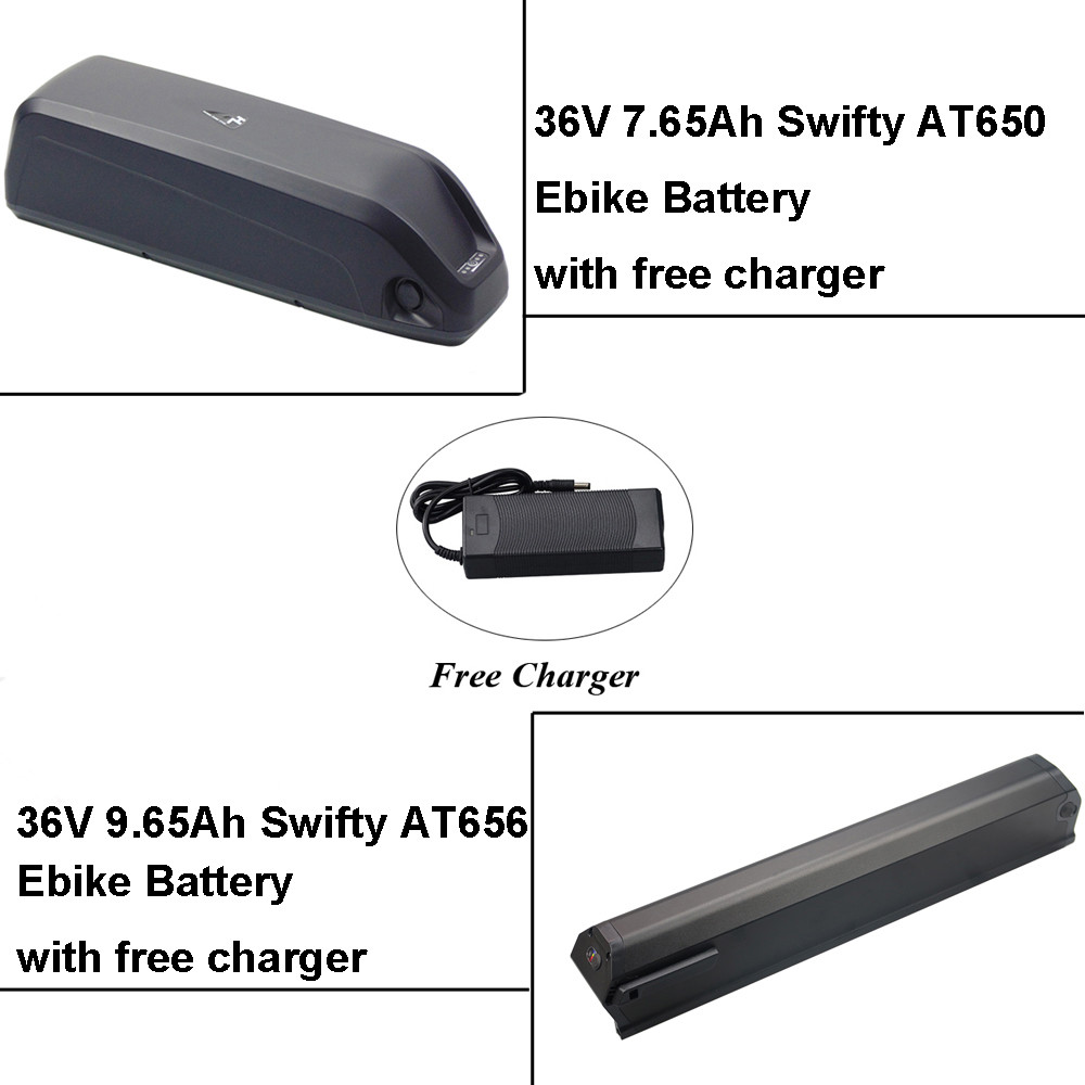 Electric Bike Integrated Battery 36V 7.65Ah 9.65Ah 10Ah Lithium Ebike Battery for Swifty AT650 AT656