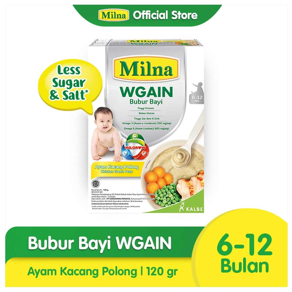Milna Bubur Bayi Pnambah Berat Bdn Aym+Syrn/Kc.Plg 120G