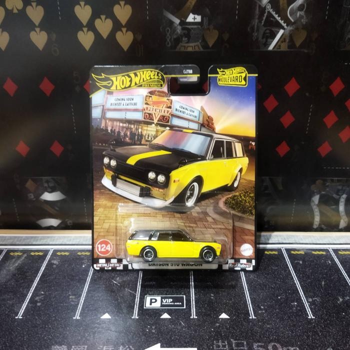 Hotwheels Premium Boulevard Datsun 510 Wagon Yellow - Boulevard 124
