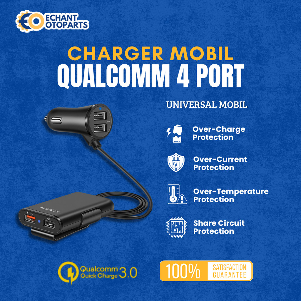 Charger Mobil Fast Charging 3.1A 4 Port USB Qualcomm Quick Charge Teknologi CHG1