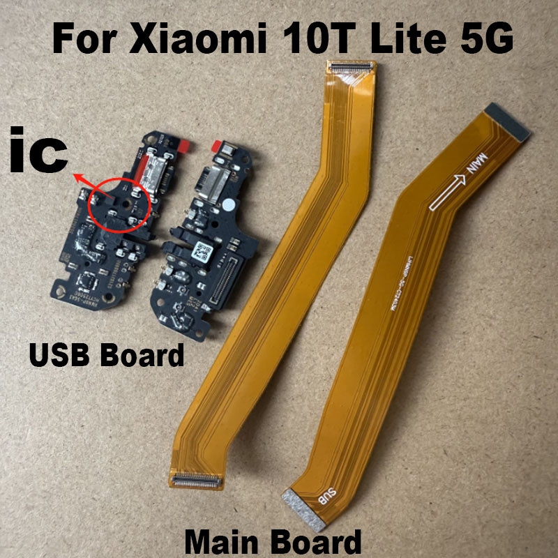 For Xiaomi 10T Lite 5G USB arging Port Dock Board Main Motherboard Flex Cable Repair Parts Fast arge