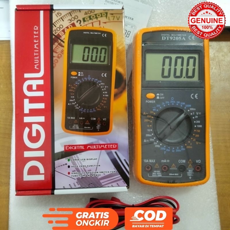 DT9205A DT 9205 A MULTIMETER DIGITAL / AVOMETER DIGITAL