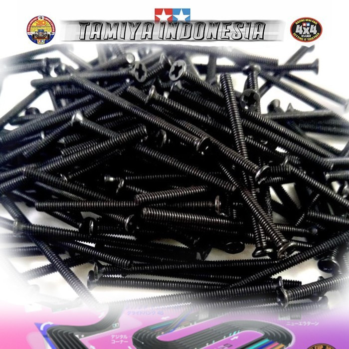 BAUT PIPIH 30MM M2 (isi 50) / BAUT BAJA SCREW / BAUT RATA HITAM