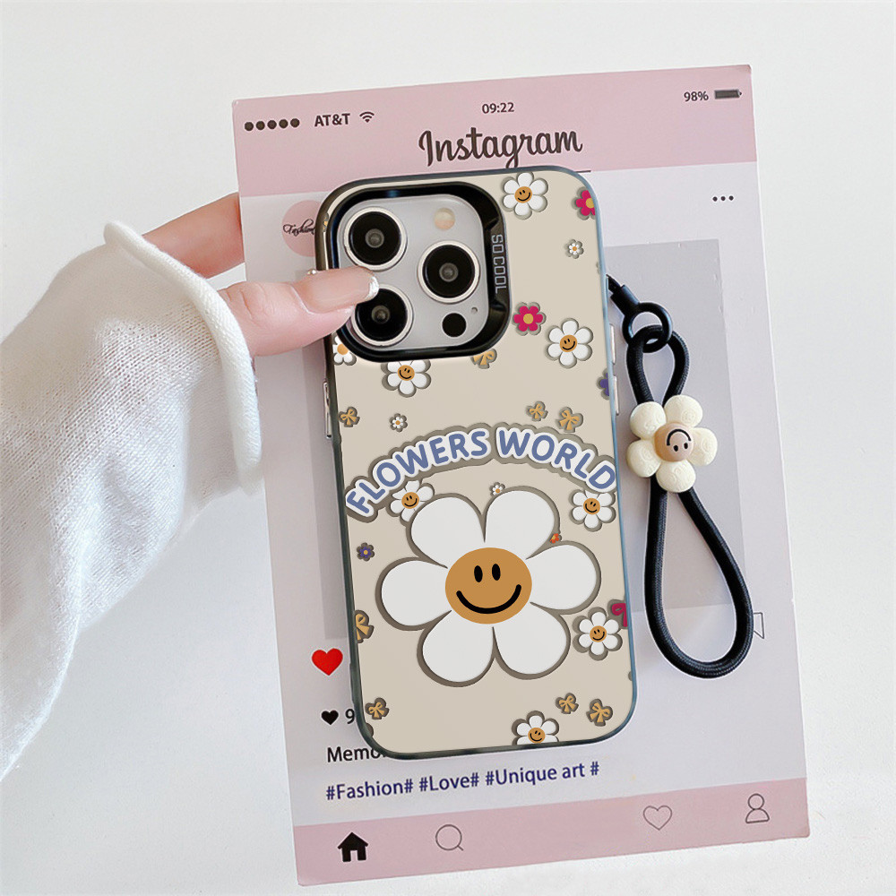 Casing HP Untuk iPhone 16 11 12 13 14 15 pro xs XR 14 plus 15 pro max 7 8 6 7+ 8+ 6+ Xs Max Bunga Se