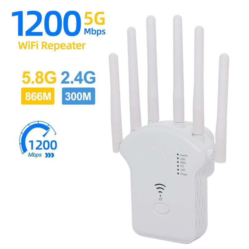 U13 1200Mbps WiFi Repeater High 6 Antenna Wireless Router Network Amplifier Repeater Extender Range 