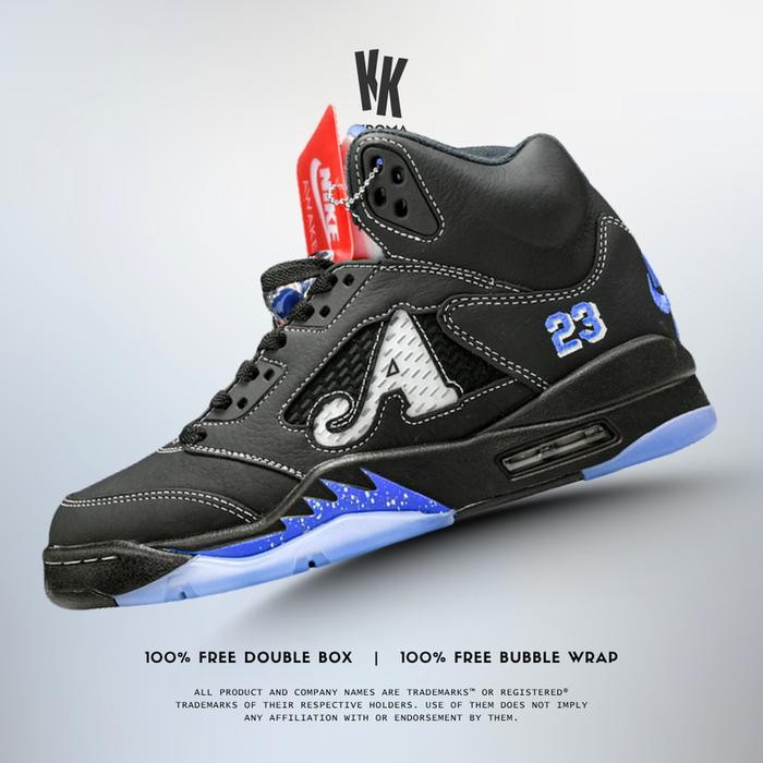 Jordan 5 Retro Awake NY Black Racer Blue Sneaker DV4982004 (Size 3648)