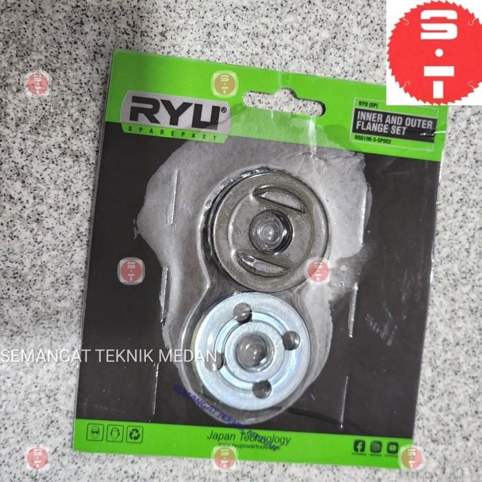 ROUND NUT INNER OUTER CLAMPING FLANGE JEPITAN MATA GERINDA 4" SET RYU