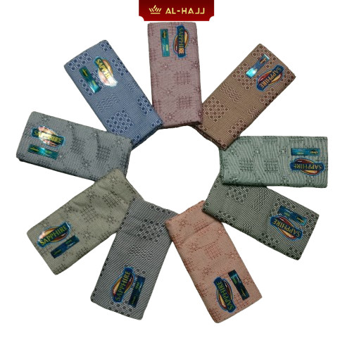 AL HAJJ Sarung Tenun Sapphire Motif TETRIS Bahan Katun Perlengkapan Alat Sholat