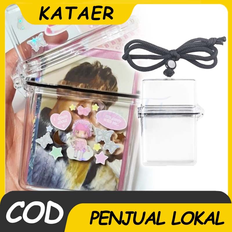 Kotak Photocard Holder Penyimpanan Asesoris Kedap Air Kotak Penyimpanan Kunci Uang Bahan Plastik Tah