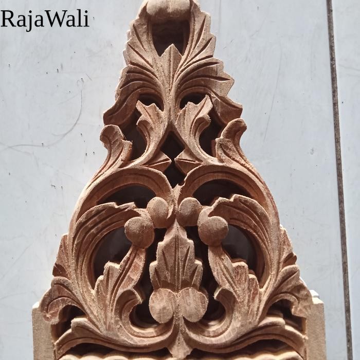 Ornamen Ukir Tempel Soko Tiang Rumah Kayu Jati Khas Jepara Ukur 24x15 RJ17