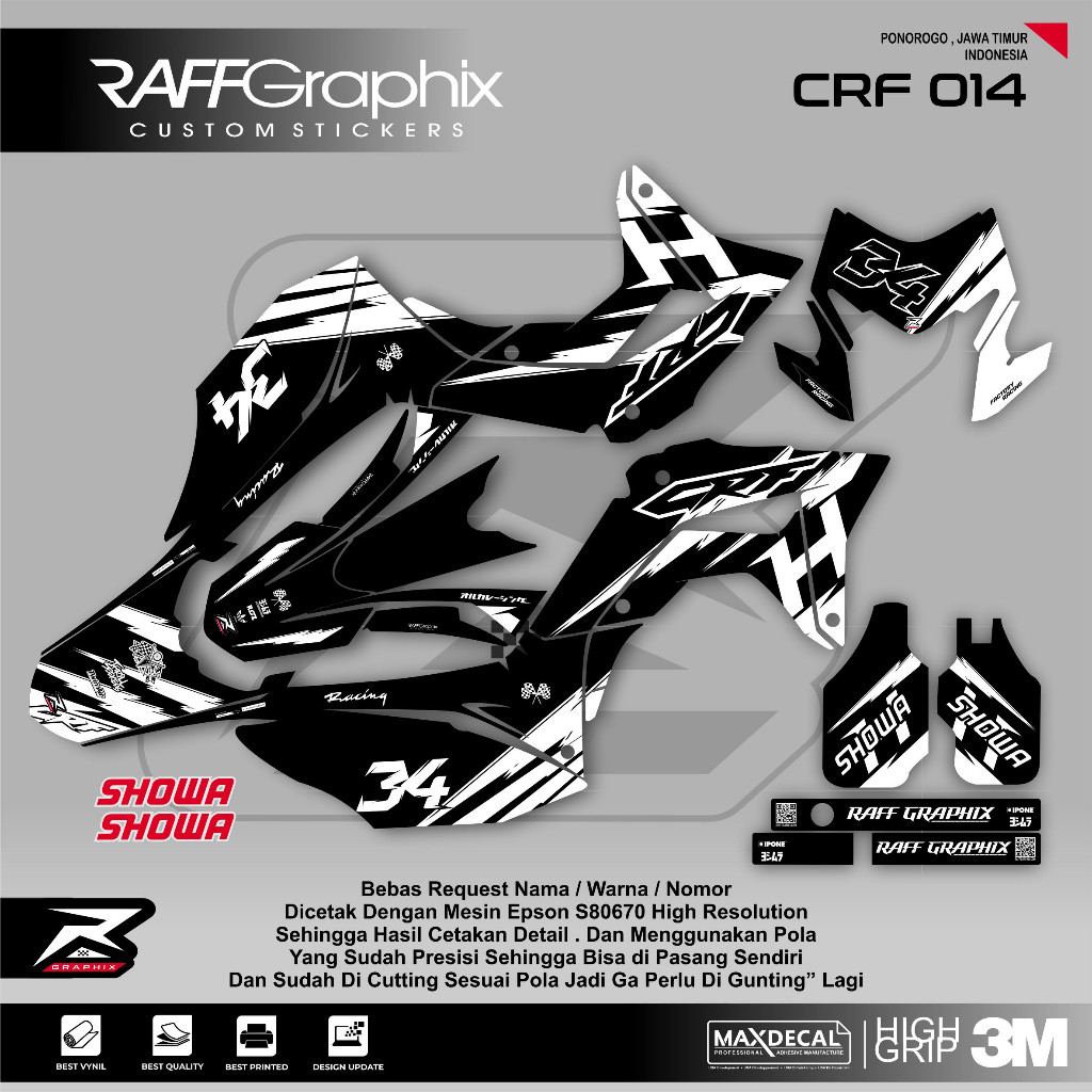 DECAL CRF 150 L / DECAL CRF SUPERMOTO KEREN