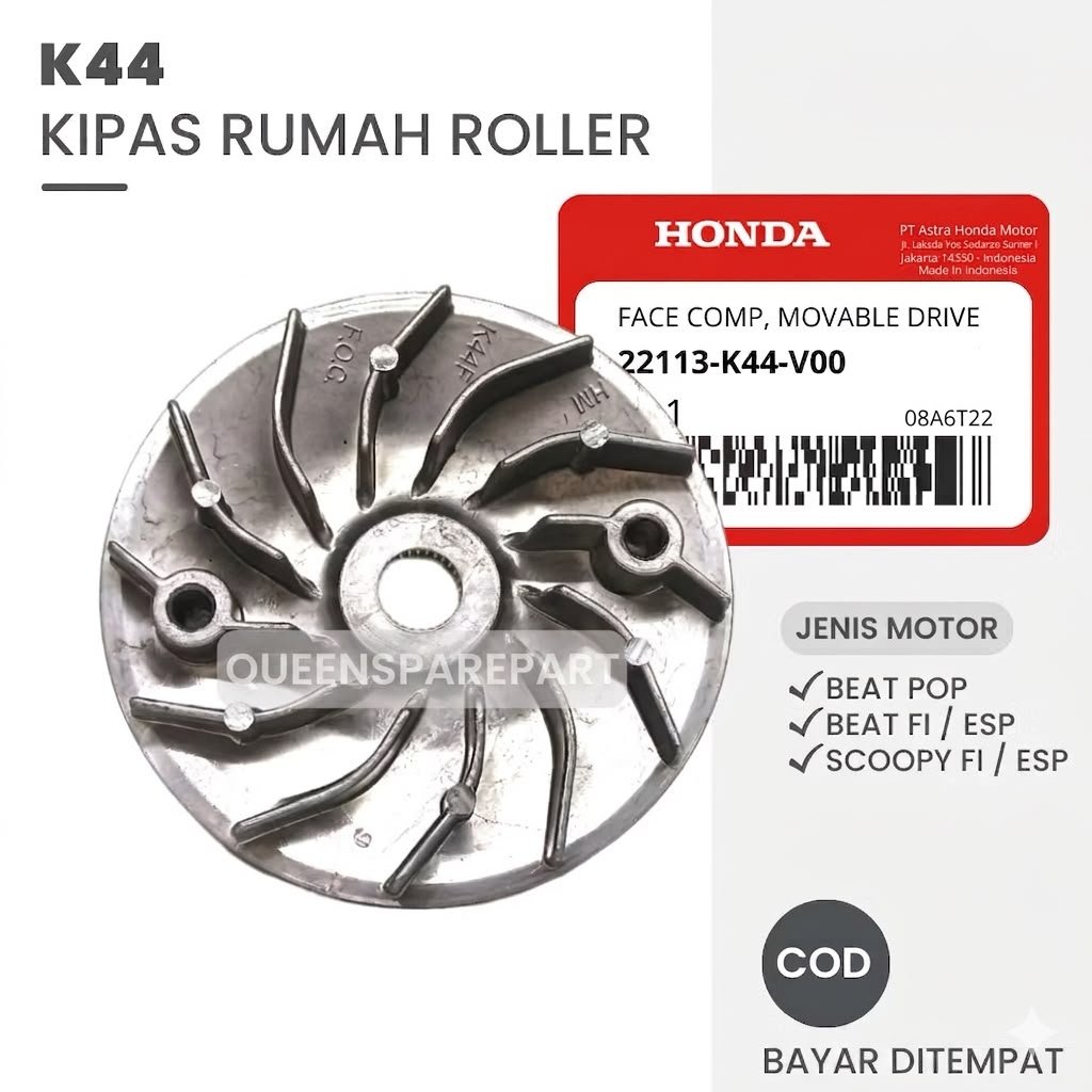 [QUEEN] K44 KIPAS RUMAH ROLLER BEAT POP / KIPAS CVT HONDA BEAT ESP / KIPAS ROLLER SCOOPY FI / KIPAS 