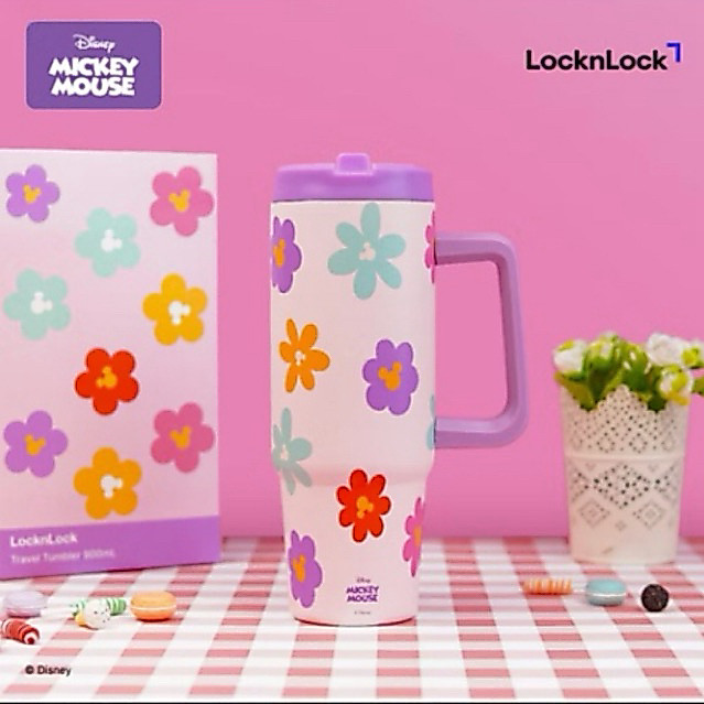LocknLock Travel Tumbler with Handle 900ml - Disney Mickey Mouse Edition