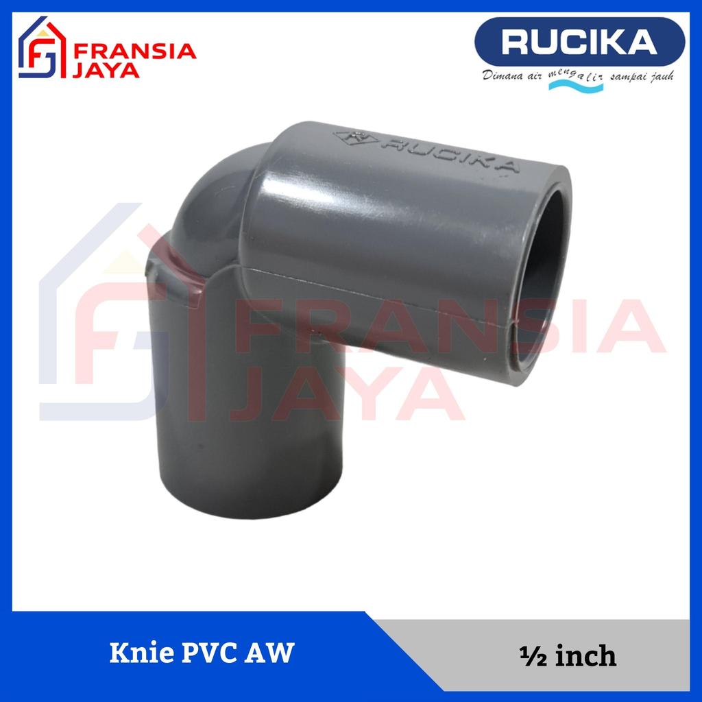 Rucika Knie PVC AW 1/2 inch Sambungan Fitting Pipa Pralon Elbow Keni 0.5 inch