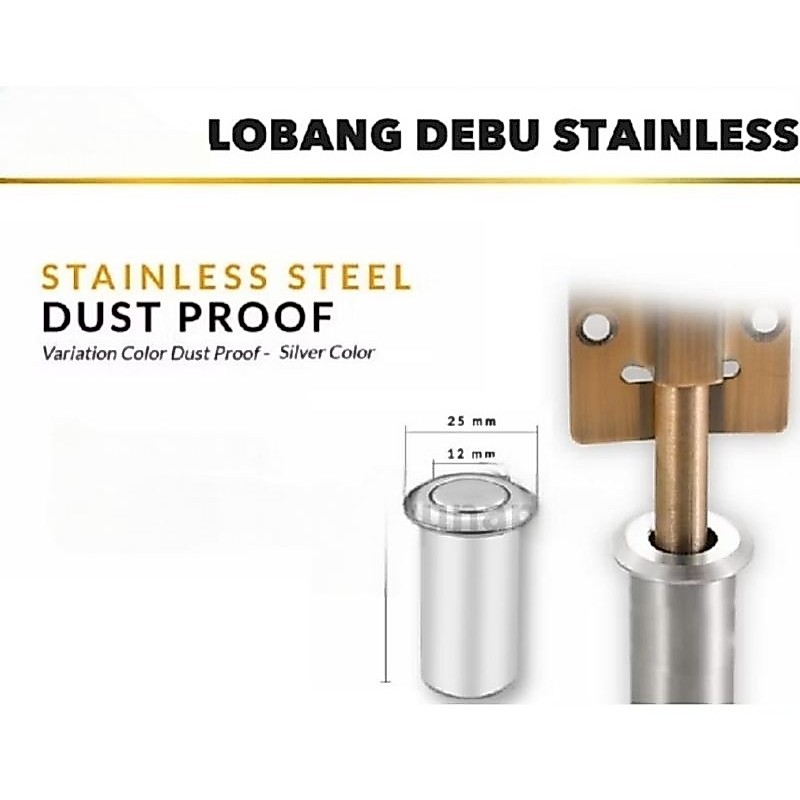 Lubang Grendel Tanam stainless Penutup lubang Grendel Tanam