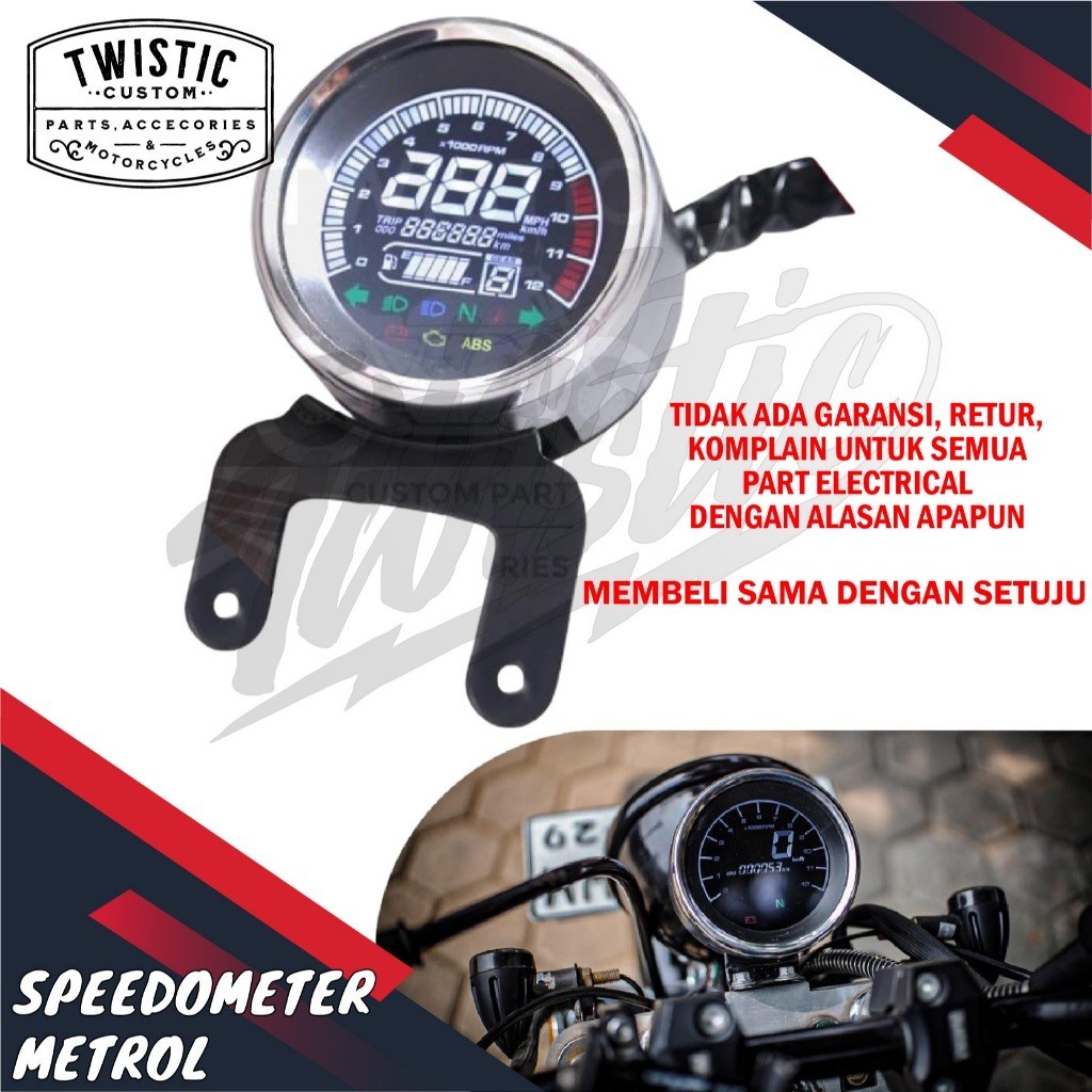 Speedometer Digital Metrol Motor Custom Bobber Universal