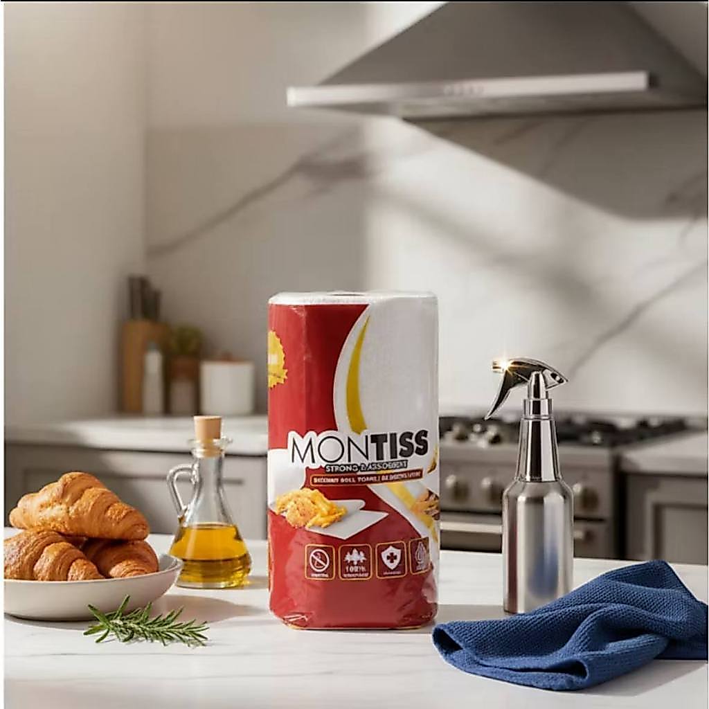 TISSU MONTISS KITCHEN TOWEL TISU DAPUR 1 ROLL 80 SHEETS LEMBUT DAYA SERAP TINGGI