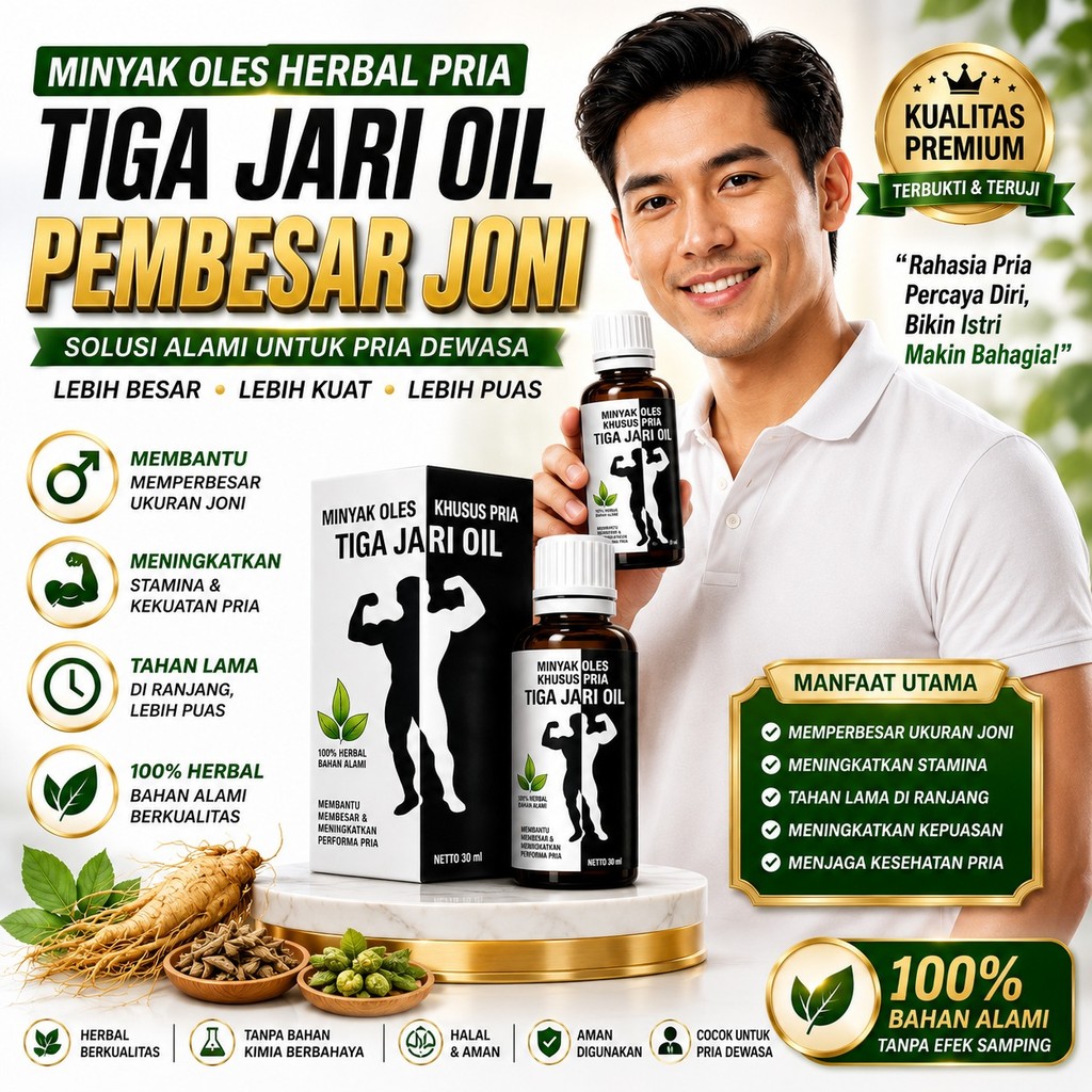 Tiga Jari Oil Papua Asli Minyak Oles Herbal Pria Dewasa Daun Bungkus Papua Original Premium