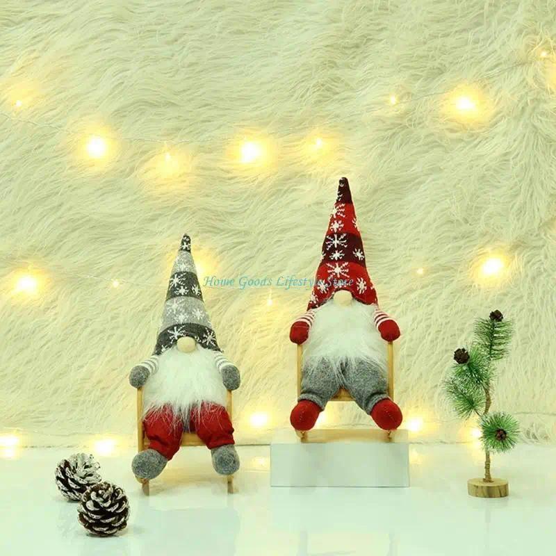 E74E ristmas Gnomes Plush Decorations ristmas Handmade Decor Hanging Gnomes Decor