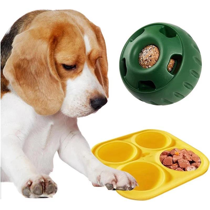 Silicone Pet Dog Toys Set Dog Chew Toys Interactive Dog Toys for Boredom Dog Treat Molds Silicone He
