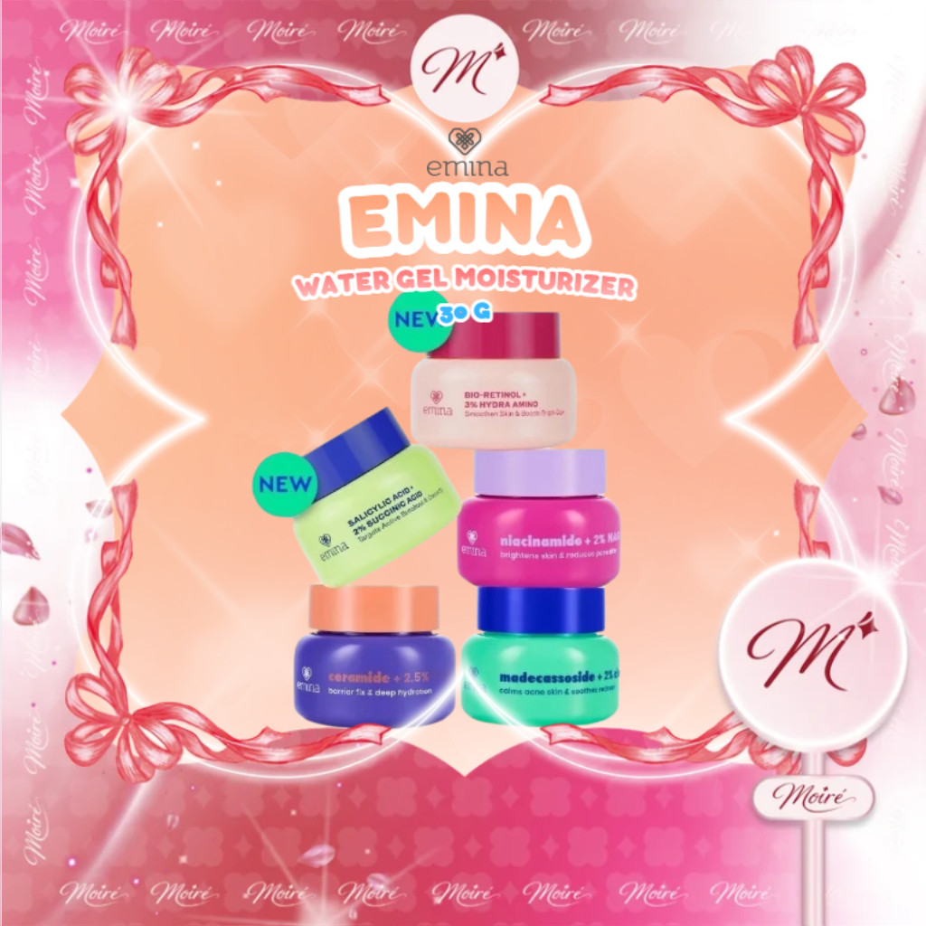 Emina Water Gel Moisturizer 30g Mencerahkan Kulit Mengurangi Flek Hitam 48 Jam Menjaga Kelembapan