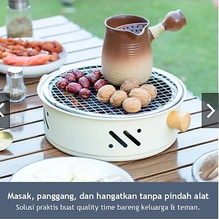 Alat Panggang BBQ Grill Bulat / BBQ Grill Arang Outdoor 30CM