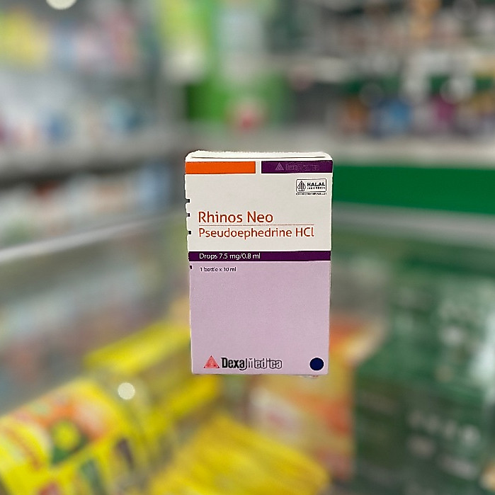 Rhinos Neo Drops Obat Pilek Bayi 10 ml - Pseudoephedrine HCl, Meringankan Hidung Tersumbat, Untuk An