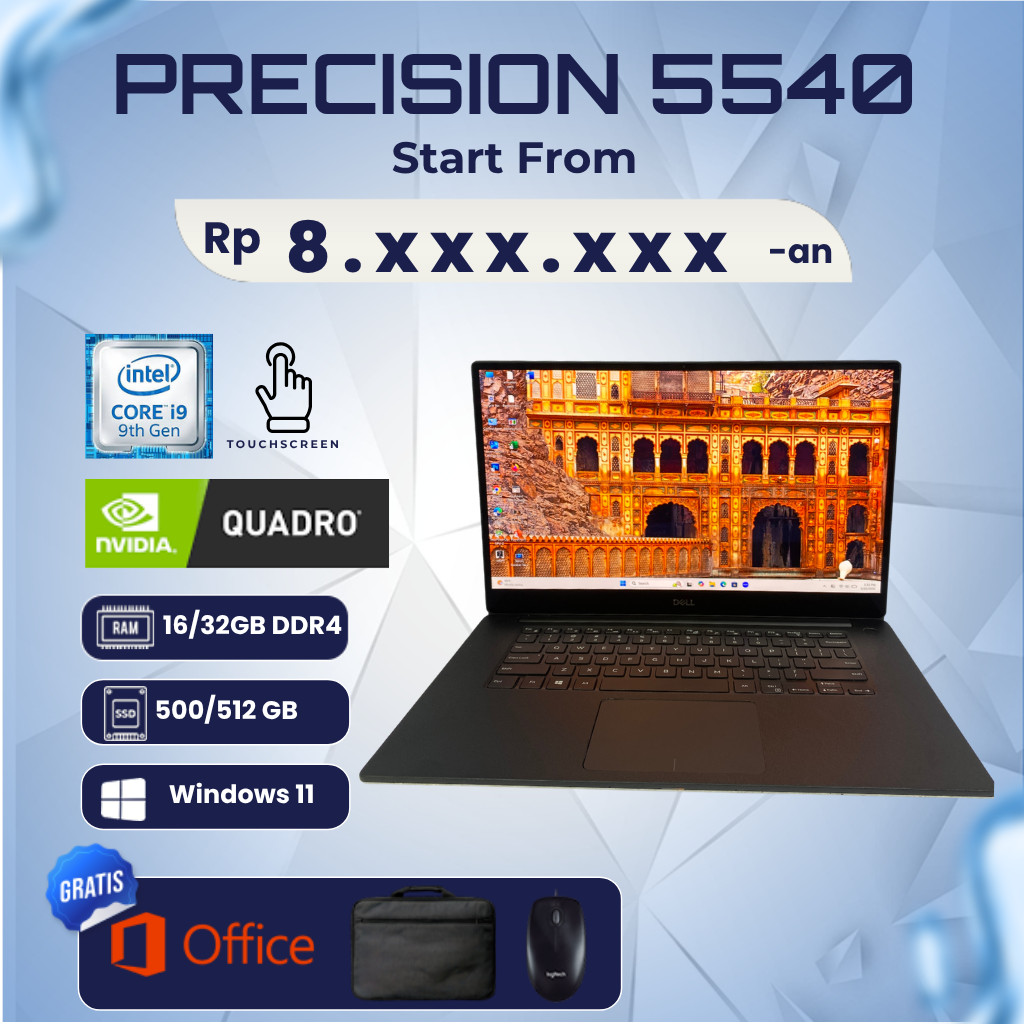 Precision 5540 i9 gen 9th | 16/512GB | VGA Quadro T2000 4GB | 4K Display
