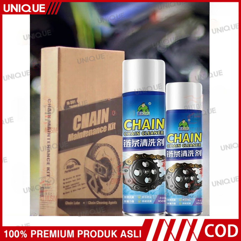 UNIQUE Pilihan Pembalap Profesional Chain Lube Pelumas Rantai Contact Cleaner Anti Karat Pembersih R