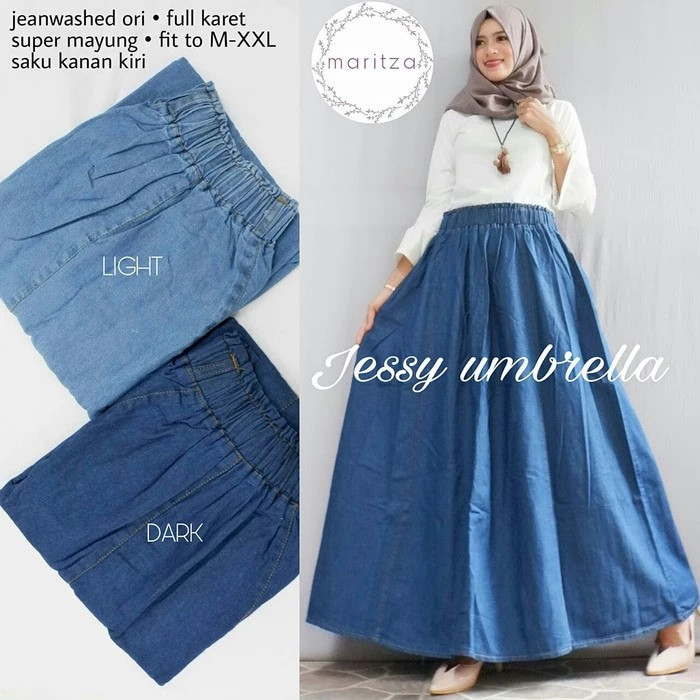 ROK PAYUNG JEANS BIGSIZE / ROK JEANS PAYUNG /bisa cod