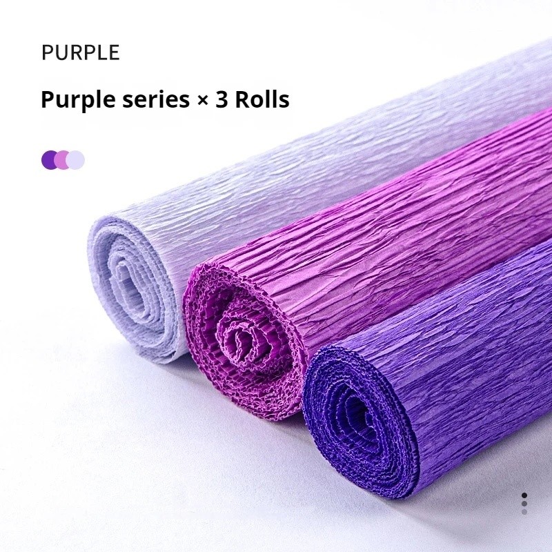 Crepe Paper Streamers 3 Rolls, Crepe Paper Sheets for Y Gift Colourful Paper Flower Wrapping Paper C