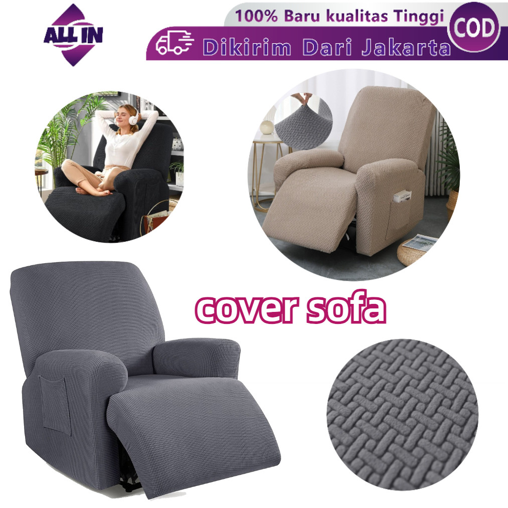 Sarung Sofa Recliner Cover Sofa Reclining Sarung Recliner Elastis Velvet Beludru Embos Cover Sarung 