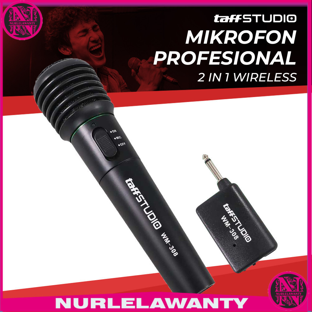 

- TaffSTUDIO Mikrofon Karaoke Mic Profesional 2 in 1 Wireless Wired - WM-308 -