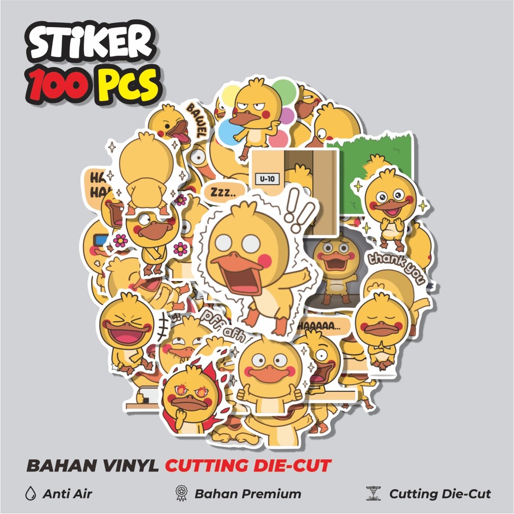 

Terbaru! 50 pcs Stiker Animal Cute Shy Duck [Bebek] Dekorasi Lucu Kreatif untuk Notebook, Skateboard, HP