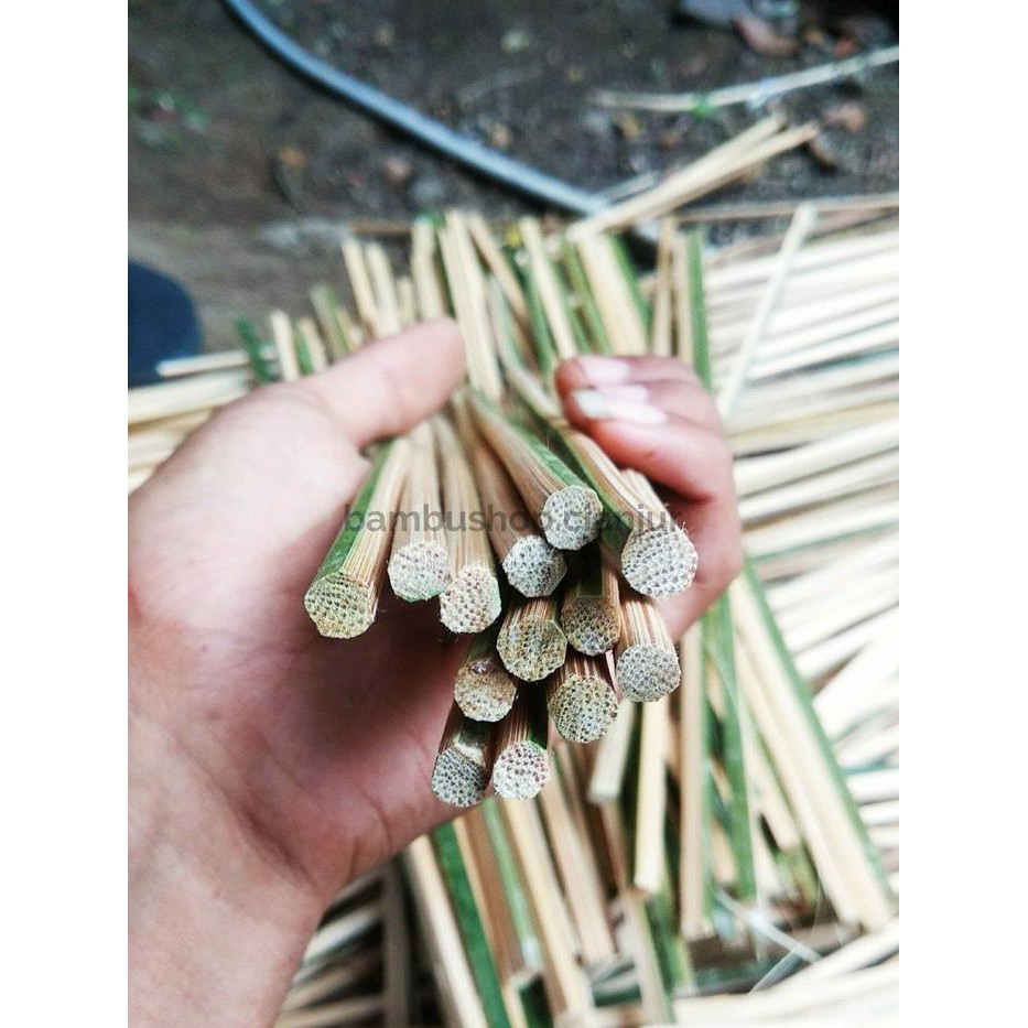 10pcs Stik Bambu 8mm Panjang 60cm Lidi Bambu Tebal - 40cm