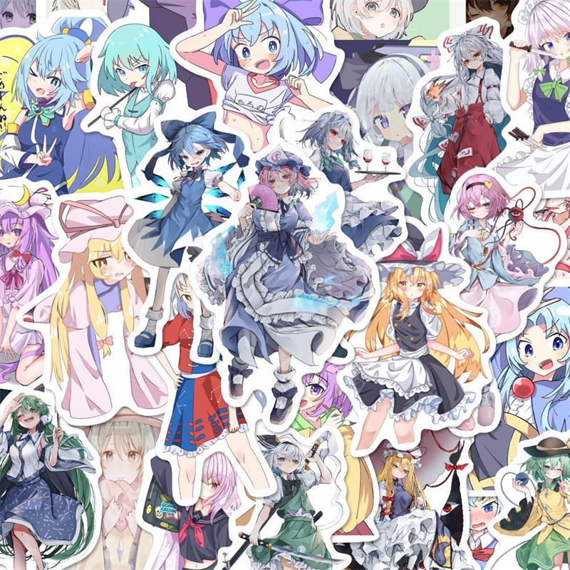 

100pcs/set Touhou Project Sticker Anime Fumo Decal DIY Graffiti for Skateboard Phone Case Laptop Luggage Fridge Guitar Diary Toy