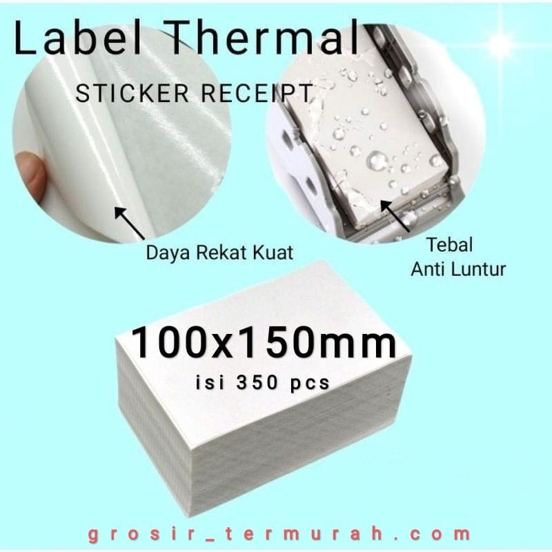 

Kertas Thermal Label Lipat Direct Barcode 100x150mm A6 Isi 350 Pcs