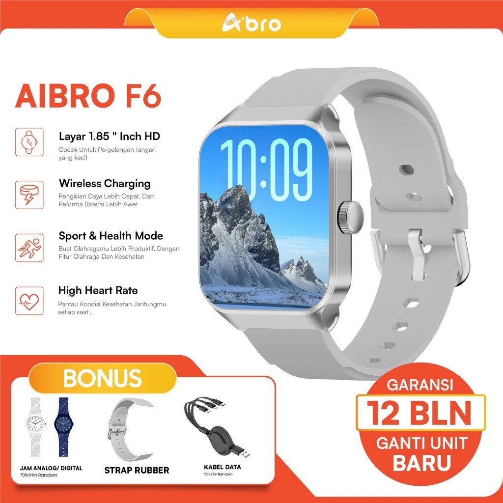 

[ BONUS JAM ] AIBRO Bluetooth Smartwatch F6 | Sound Music | Bluetooth Call Android IOS Wireless
