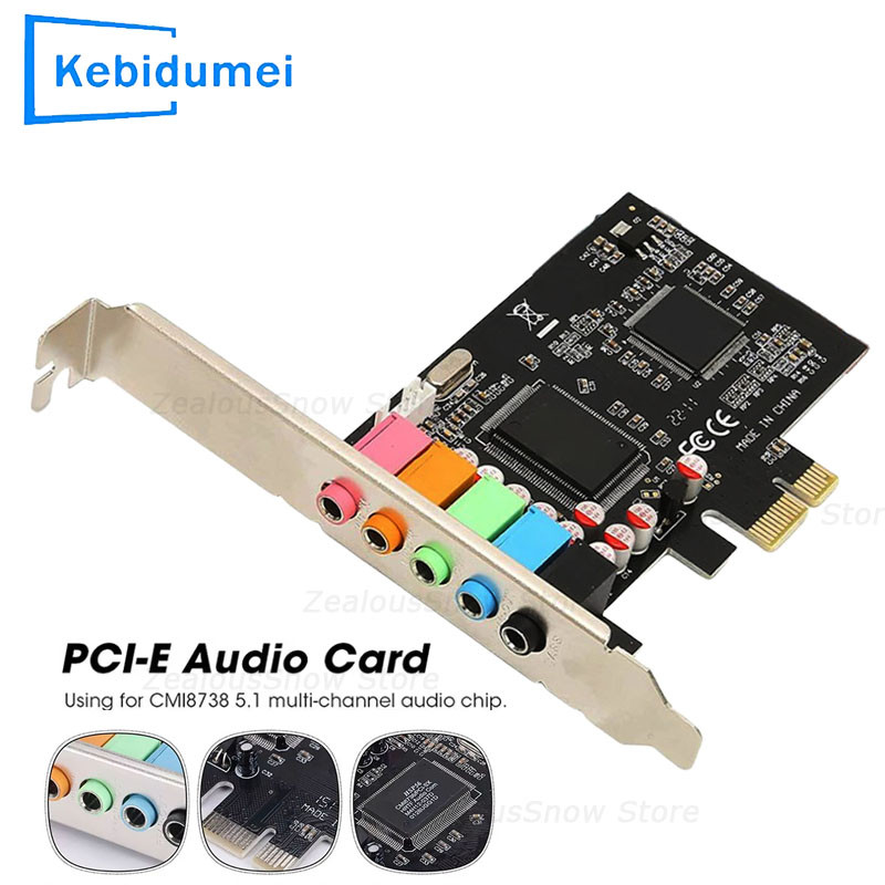 Pcie Sound Card 5.1 PCI Express Sound Effect Surround Card 3D Stereo Audio CMI8738 Chip High Sound P