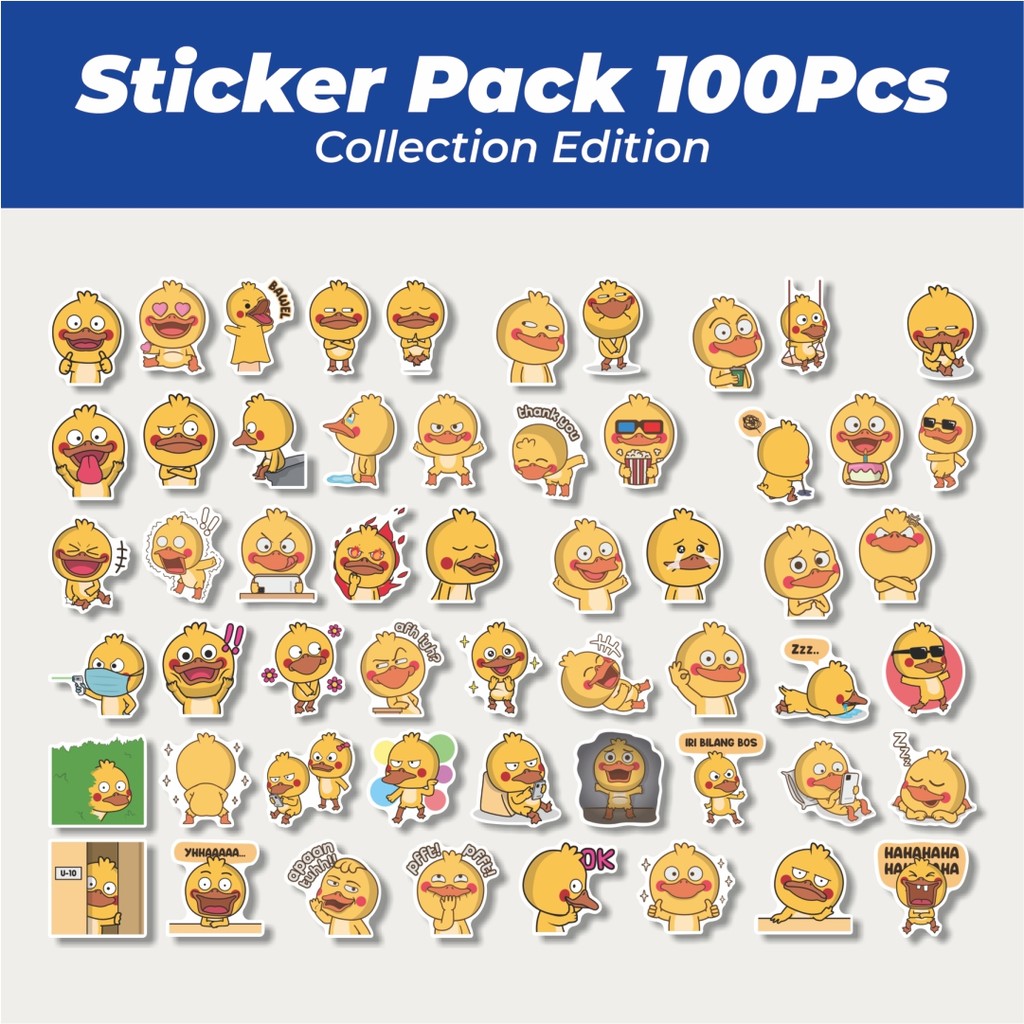 

Hot Stiker Animal Cute Shy Duck [Bebek] Lucu Anti Air Stikers Berperekat Waterproof Sticker Decal Buat Motor Helm Buku Journal Koper Casing HP Laptop Botol Minum