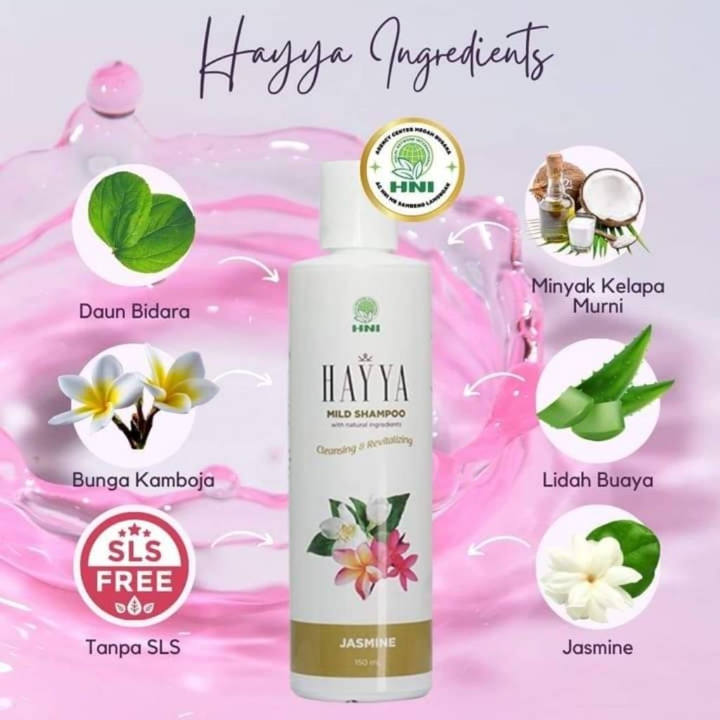 HAYYA MILD SHAMPOO HNI HPAI Sampo Herbal Alami Solusi Rambut Rontok, Menyehatkan Kulit Kepala tanpa 