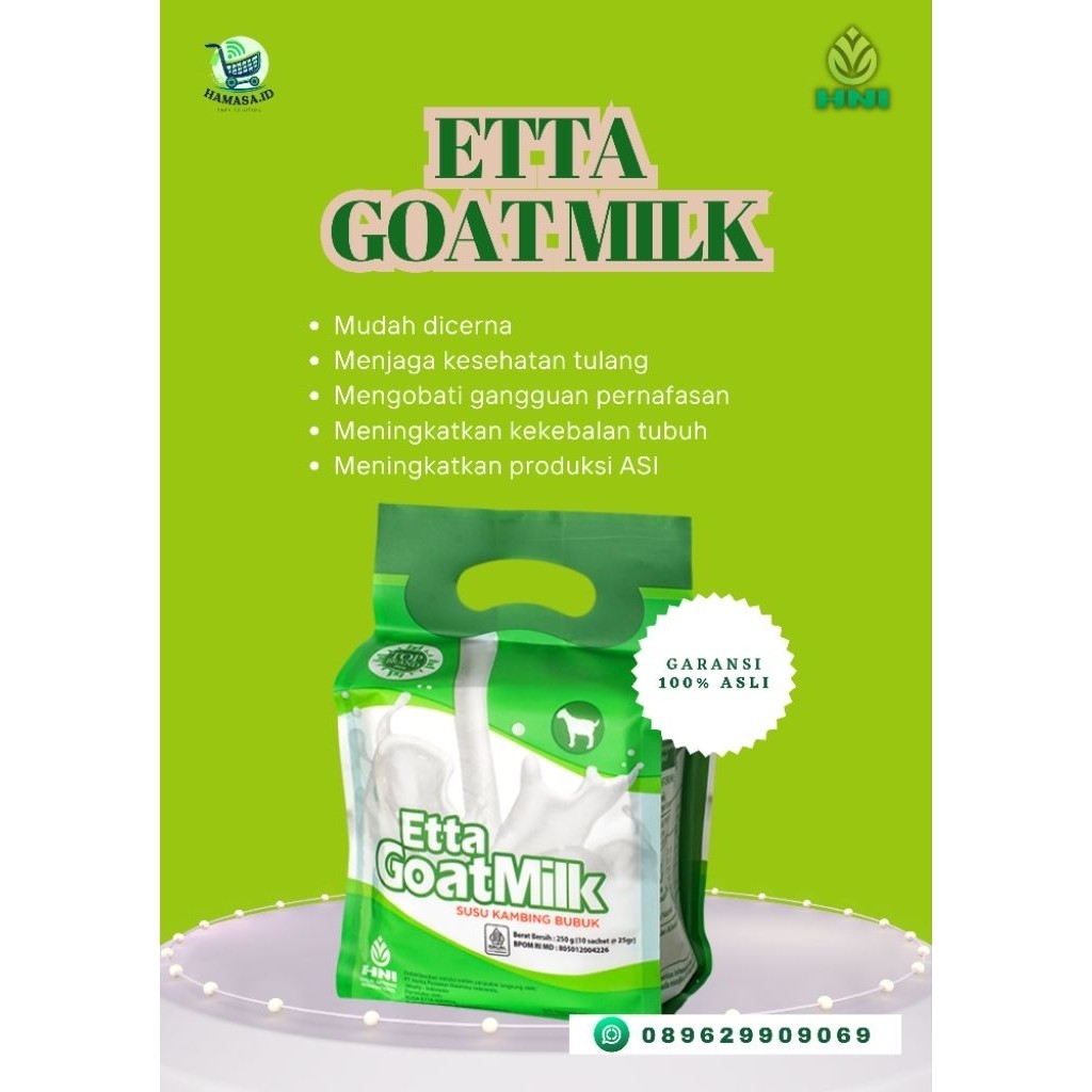 

Etta Goat Milk | susu kambing HNI HPAI | 100% asli | EXP JUNI 2027