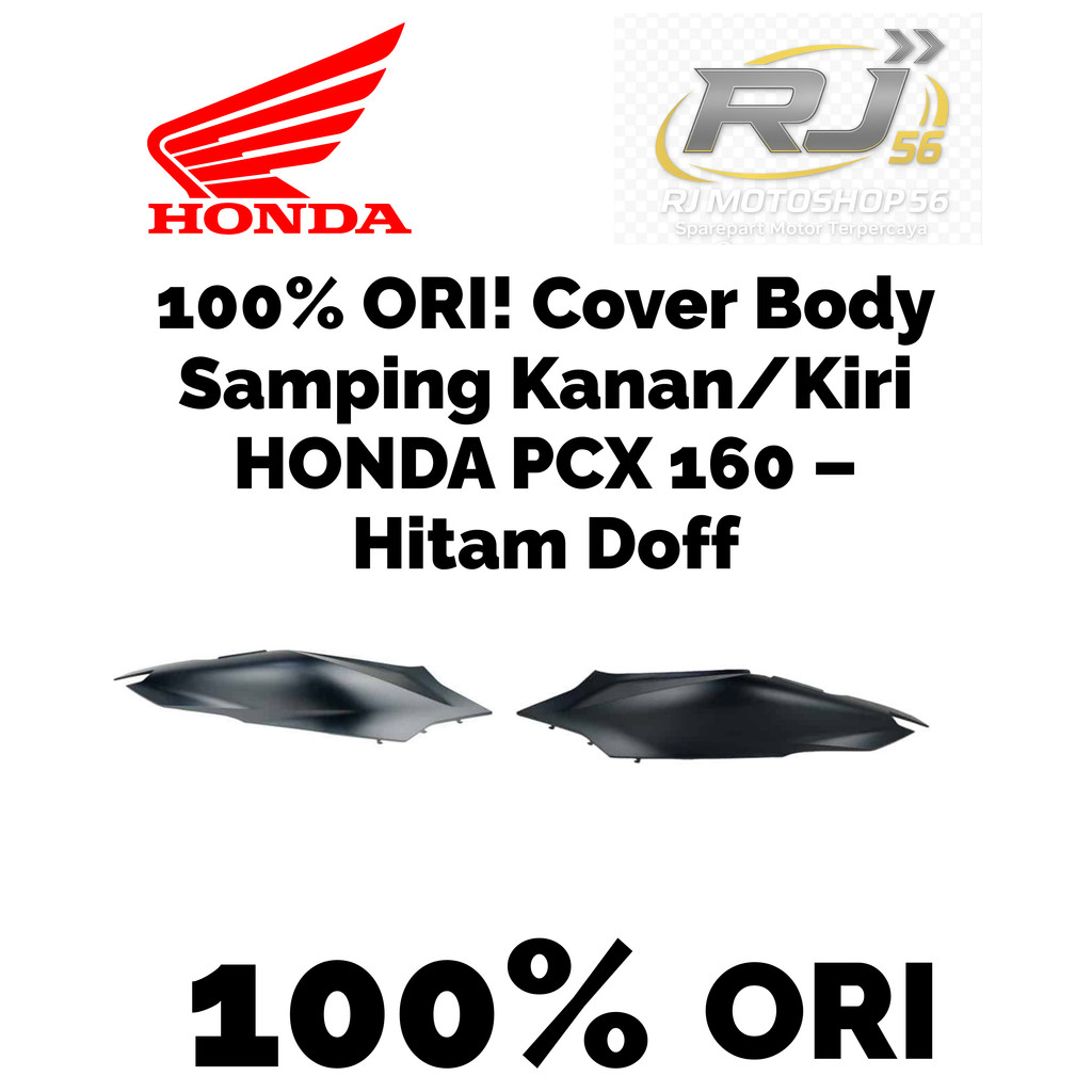 100% ORI! Cover Body Samping Kanan/Kiri HONDA PCX 160 – Hitam Doff