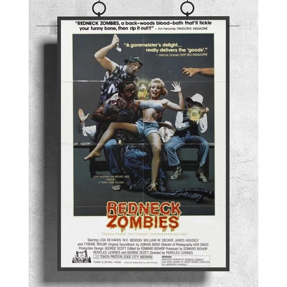 

L124 REDNECK ZOMBIES Movie Horror Comedy Troma Films vhs Rare Silk Fabric Poster Art Decor Indoor Painting Gift