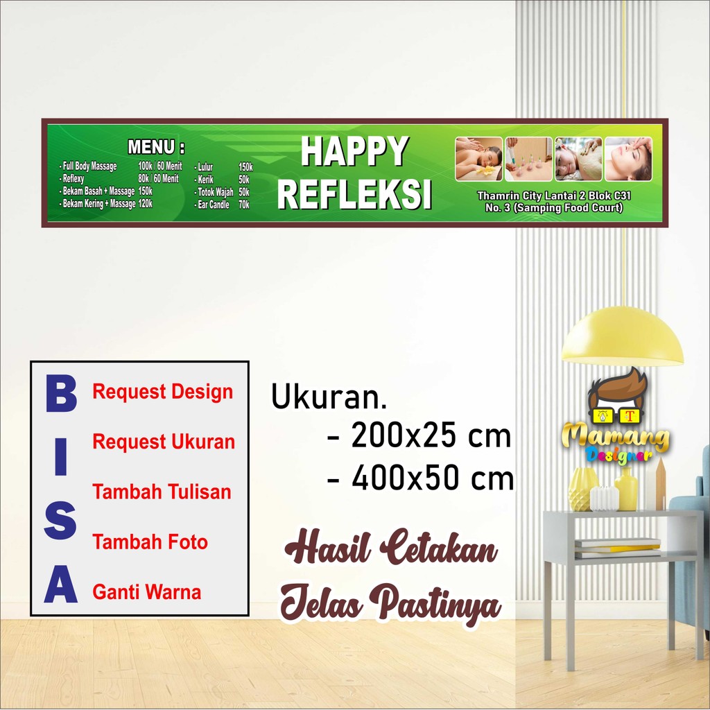Backdrop Spanduk Banner Jasa Pijat Atau Bekam Bagus Tebal