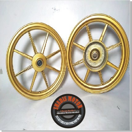 Velg Bintang Motor Merk Rossy Tipe V-Comet Ukuran 185/215 Ring 14 Motor Vario 125/150 FI Warna Gold 