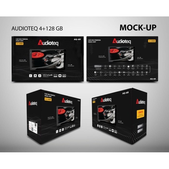 TV Android mobil  Audioteq 9 inci Ram 4/128 GB NFC Series NFC - Bisa Cek E-toll