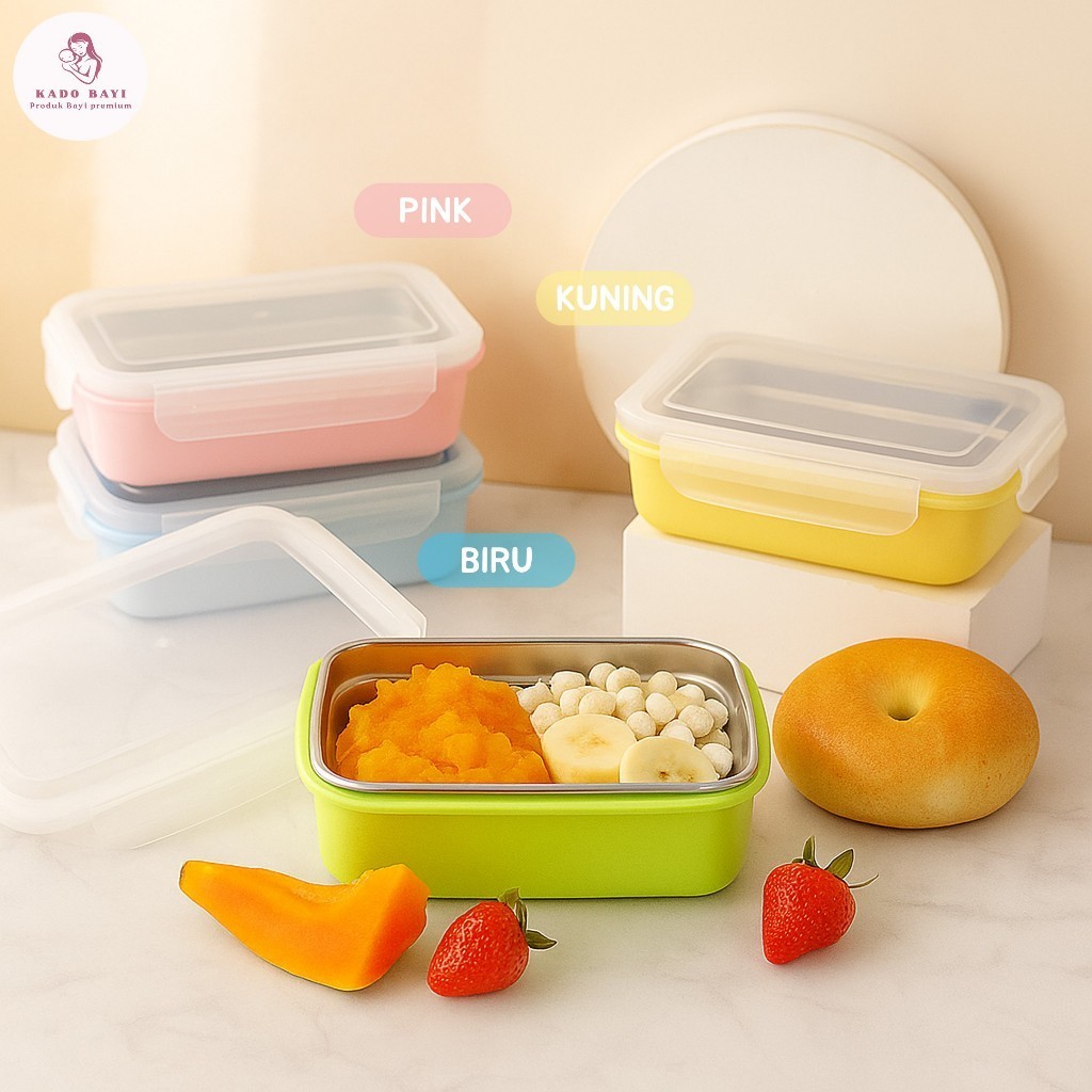 Kotak Makan Anak Stainless Steel Anti Tumpah 300-800 ML