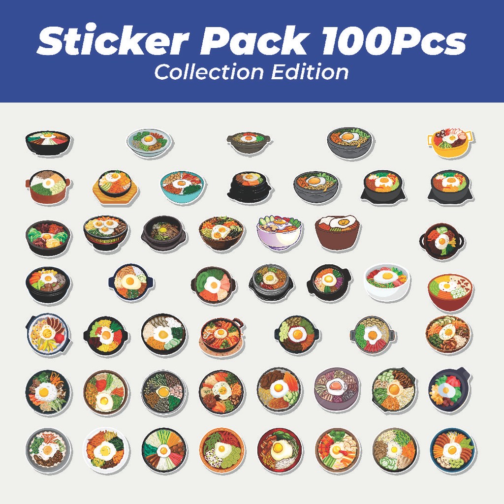 

Hot Stiker Makanan Bimbimbap Lucu Anti Air Stikers Berperekat Waterproof Sticker Decal Buat Motor Helm Buku Journal Koper Casing HP Laptop Botol Minum