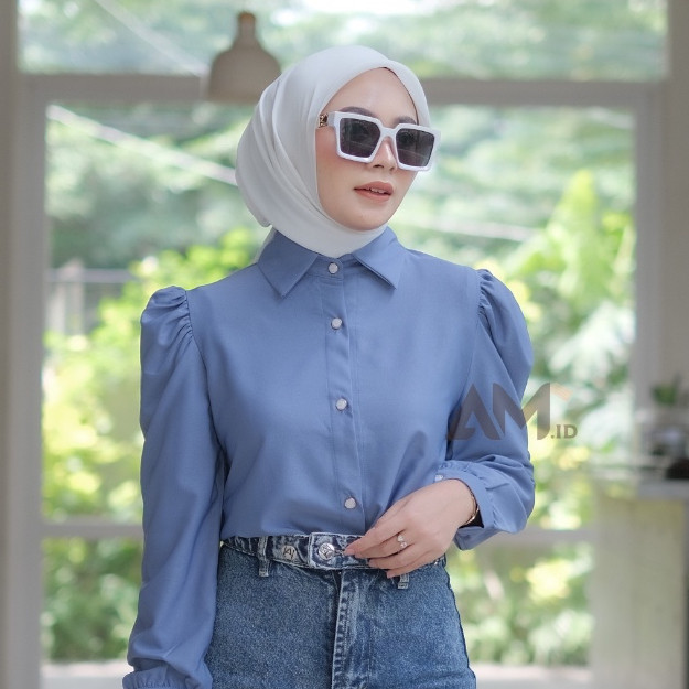 [𝗭𝗮𝗵𝗮𝗿𝗮 𝗠𝗼𝗱𝗲] Hyeri Shirt / Top Cotton Madonna / Atasan Wanita / Fashion Hijab Muslim